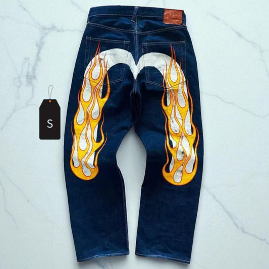 Women's navy orange Jeans